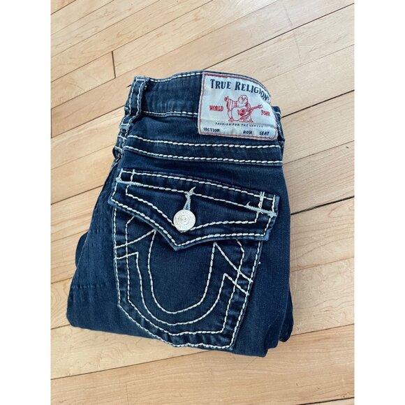 True Religion Jennie Curvy Skinny Jeans Y2K Mid Rise Flap Pocket Size 32 - Picture 2 of 9